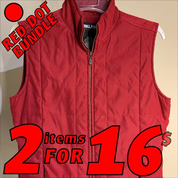 Kirkland Lined Red Zip-Up Jacket SMALL - Picture 1 of 9